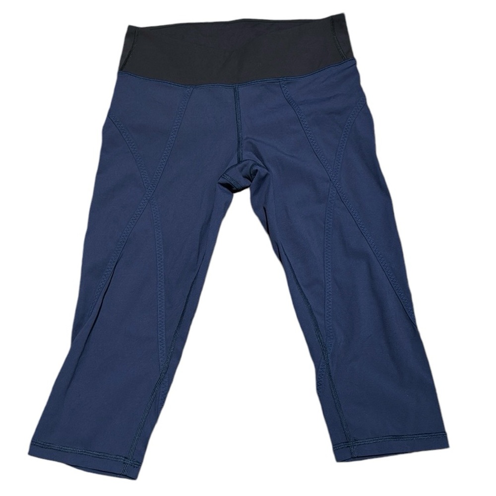 lululemon athletica Navy Blue and Black Cropped Leggings